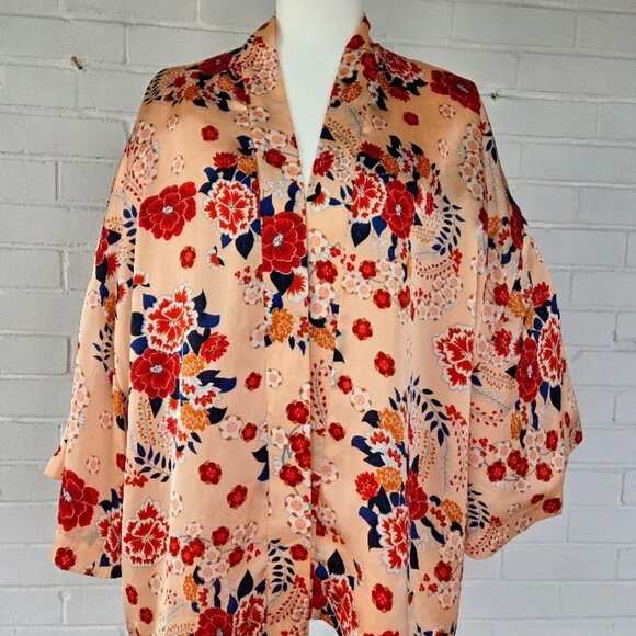 Violet & Claire Floral Kimono Style Jacket/Shirt- Large- Floral Dressing Coat - Picture 3 of 13